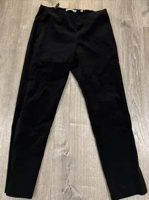 VINCE‎ Black Slim Pants Women S Stretch Pull On Career Minimalist Chic Velour thumbnail 1