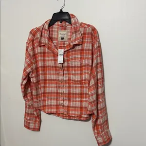 American Eagle Flannel Plaid Button-Up Shirt NWT thumbnail 2