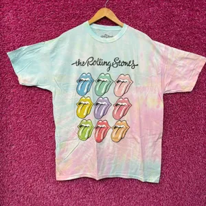 The Rolling Stones Hot Lips Pop Art Rock Pastel Tie Dye XL thumbnail 1