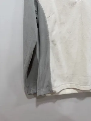 Columbia Fleece Pullover Women’s Gray Cream 1/4 Zip Lightweight Jacket Size Medium thumbnail 4