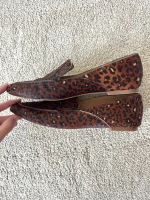 Madewell The Frances Skimmers Painted Leopard Calf Hair Leather Flats Loafer thumbnail 5
