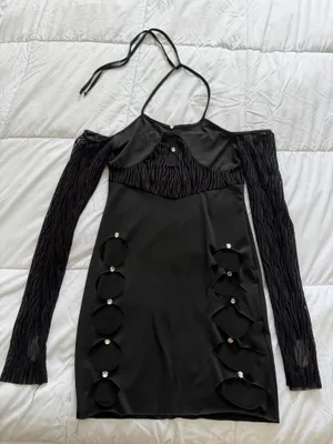 Amazon Black Cut-Out Mini Dress thumbnail 4