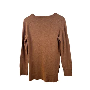 J. Crew Women's M Wool Blend Brown V-Neck Long Sleeve Tunic Sweater Side Slit‎ thumbnail 7
