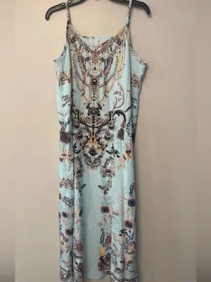NEW Printed Slip Dress with Sheer Duster Sz M thumbnail 3