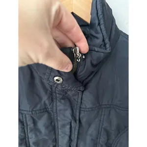 Zara Woman Black Lightweight Moto Puffer Jacket Large thumbnail 3