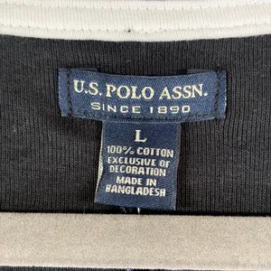 US Polo Assn Womens Black V-Neck Long‎ Sleeve Cotton T-Shirt Logo Large Capsule thumbnail 4