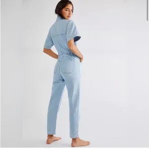 Free People we the free Marci coverall denim jumpsuit light wash small thumbnail 7