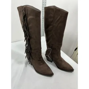 Womans New Universal Thread Patsy Knee High Western Style Boots Sz 8 Chocolate thumbnail 2
