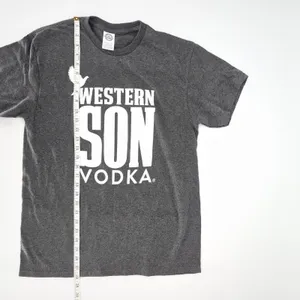Western Son Vodka Logo Grey Gray Unisex Crewneck T-Shirt Tee Top - Size M - NWOT thumbnail 9