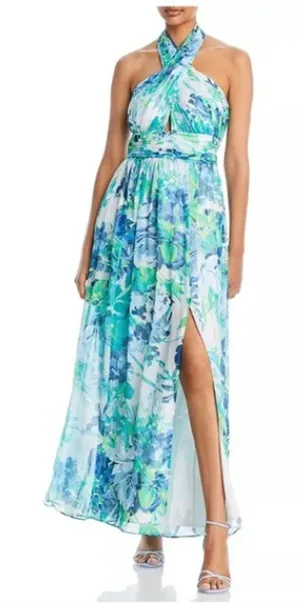 Eliza J Halter Pleated‎ Evening Dress Size 4 thumbnail 1