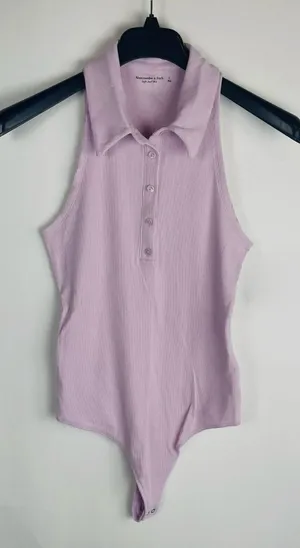 Abercrombie & Fitch Lilac Ribbed Polo Tank Bodysuit thumbnail 1