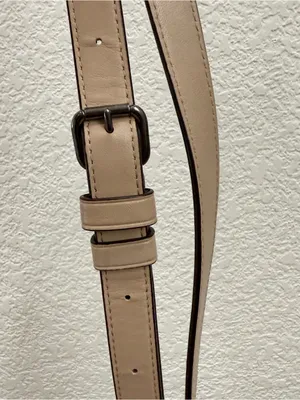 COACH Cream Beige Smooth Leather Gunmetal Hardware Replacement Strap Crossbody thumbnail 5