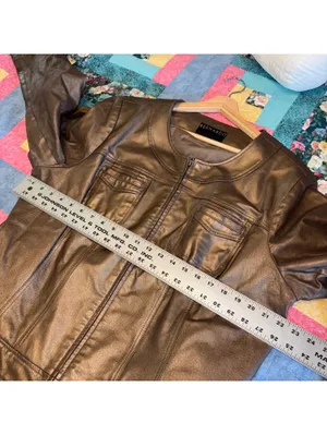 Bernardo Woman’s 2x NWOT $385 Genuine Leather metallic bronze jacket Zip Front thumbnail 9