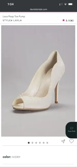 🤍 NWOT David’s Bridal Size 8.5 Layla White Peep Toe Pumps Heels 🤍 thumbnail 5