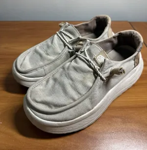 Hey Dude Wendy Peak Woven Natural Shoes Platform Sneakers Loafers Women's 8 thumbnail 1