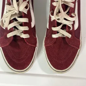Vans Off the Wall Burgundy High Top Suede Skate Sneakers women’s size 8 thumbnail 5
