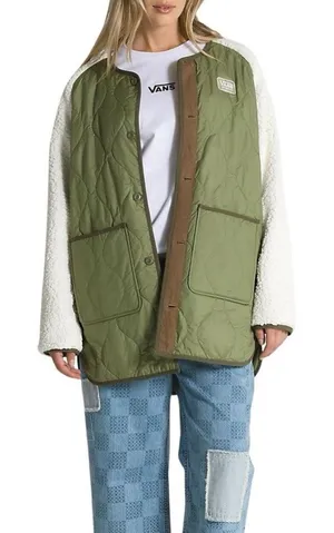 Vans Peake Quilted‎ Liner Coat reversible Jacket Womens medium thumbnail 1