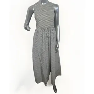 Marine Layer Darcy Smocked Poplin Dress M Pima Cotton NWT Navy Stripe thumbnail 5