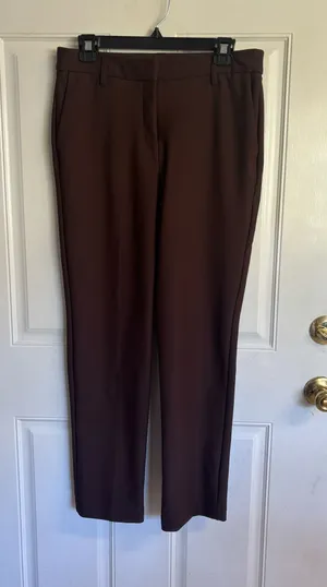Size 8 Christian Siriano New York Chocolate Brown Dress Pants thumbnail 1