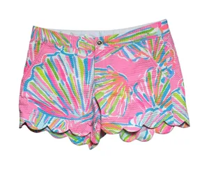 Lilly Pulitzer Buttercup Scalloped Edge Resortwear Preppy Summer Shell Shorts 4 thumbnail 1