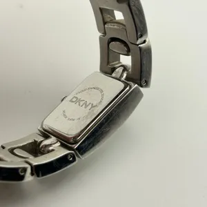 DKNY Silver-tone Encrusted Stainless Steel Band Watch Working New Battery thumbnail 6