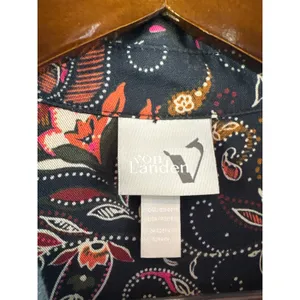 Women’s Von Landen Size 12/14 Navy Paisley Button Up thumbnail 5