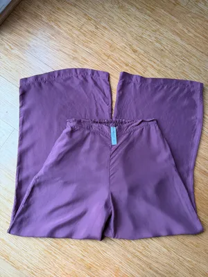 Athleta Calm Cool Wide Leg Satin Pants S Mauve Rose Cupro thumbnail 5