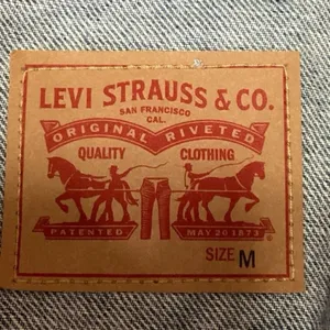 Levi's Blue Denim Button Up Long Sleeve Distressed Pockets Trucker Jean Jacket M thumbnail 3