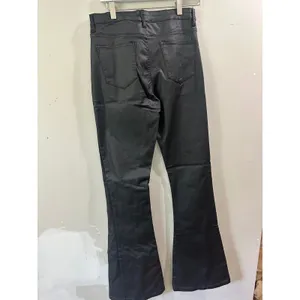 Edikted Black Coated Flare Leg High Waisted Pants Faux Leather Look Size S thumbnail 2