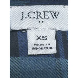 J.CREW Women’s XS Blue/Green Plaid Long Sleeve Blouse Preppy Office Holiday Top thumbnail 7