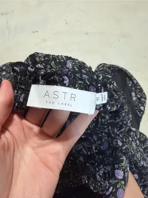 Astr the label Smocked Square-Neck Long Sleeve Floral midi Dress medium thumbnail 9