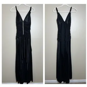 Vtg Y2K Whimsigoth Black Dress Event Witchy Glam Fairy Grunge Windsor‎ 90s thumbnail 2