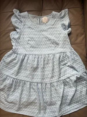 Simply Southern Pale Blue Ruffle‎ Sleeve Tiered Dress thumbnail 3