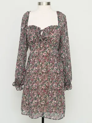 Dress Forum‎ - Floral Long Sleeve Mini Dress. thumbnail 2