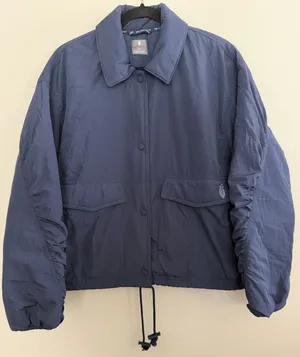 Free People Movement‎ Off The Bleachers Coaches Jacket Navy Blue Women's Small thumbnail 1