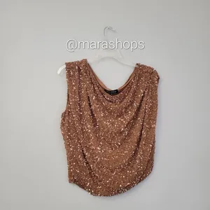 Retrofete Myles Sequin Top in Bronze thumbnail 4