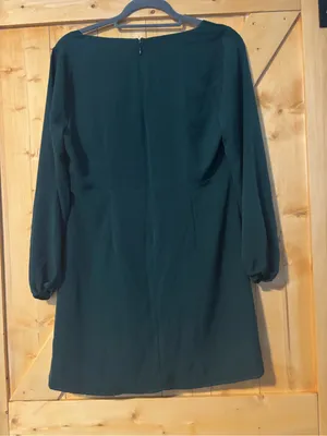 Abercrombie & Fitch Key Hole Front Long Sleeve Mini Dress Emerald Green‎ MP thumbnail 9