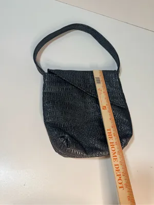 Black Crocodile Embossed Shoulder Bag Handbag thumbnail 9