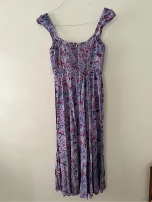Reformation Bryson Dress Midi Length in Morning Dew Purple Floral Size 4 Viscose thumbnail 10