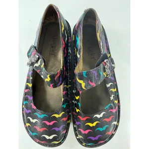 Alegria Paloma Mustache Leather Mary Jane Clogs Black Multi PAL-222 Size 39 thumbnail 4