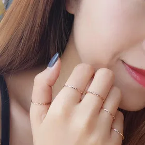 NEW 18k/.925‎ Rose Gold Dainty Stacking Midi Pinky Knuckle Ring thumbnail 3