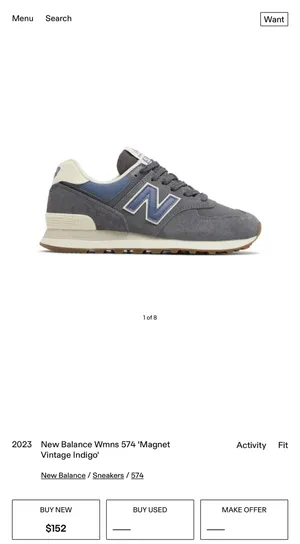 New balance 574 vintage indigo sneakers thumbnail 7