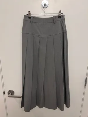 High-Waisted Pleated A-Line Maxi Skirt thumbnail 4