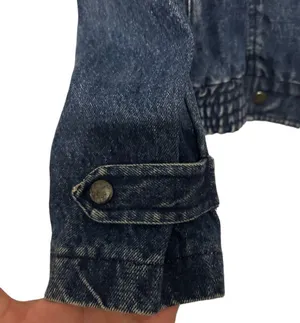 Vintage dark denim moto style jacket size medium thumbnail 2
