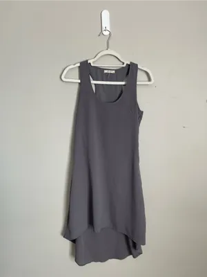 FREEBIRD Gray Sleeveless Racerback High-Low Dress Sz S thumbnail 2