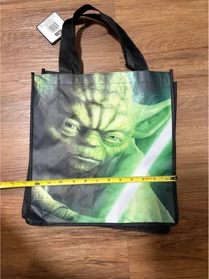 Star Wars Yoda Reusable Tote Bag Green Lightsaber Shopping Bag New With Tags thumbnail 3