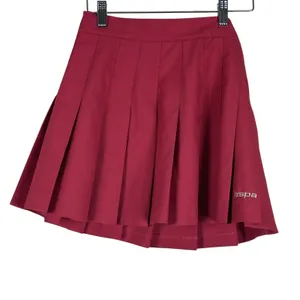 Y2K Vintage IXSPA Pleated Tennis Skirt Burgundy Preppy Athletic Mini Size 4 thumbnail 2