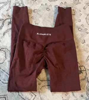 Alphalete Burgundy Leggings thumbnail 1