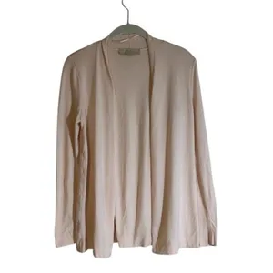 LOFT Women's Pink Lightweight Open‎ Front Long Sleeve Cardigan Sweater XS thumbnail 3