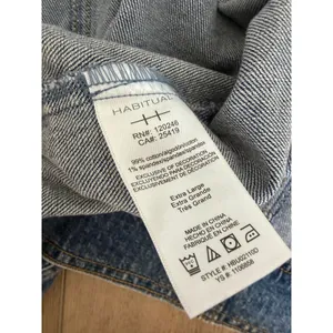Habitual Blue Denim Mini Shirt Dress‎ Short Sleeve Button Front XL thumbnail 5